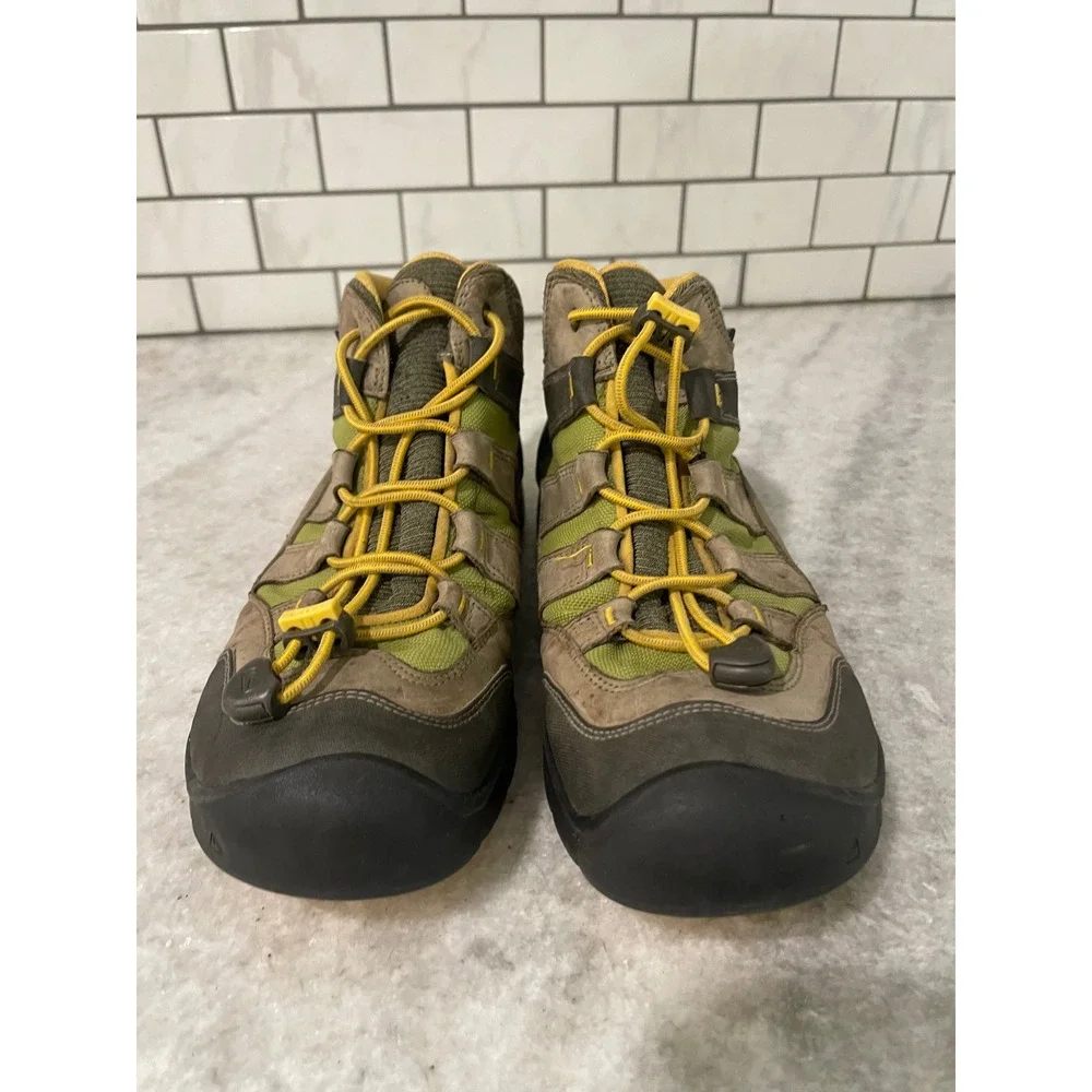 Keen Hiking Boots Kids Size 5 Brown Olive Yellow Waterproof Keen.Dry 1018003